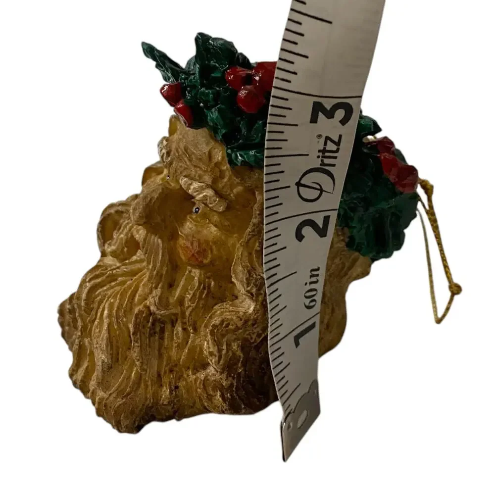 1980's Vintage Plaster Santa Claus Christmas Ornament Made in Taiwan
